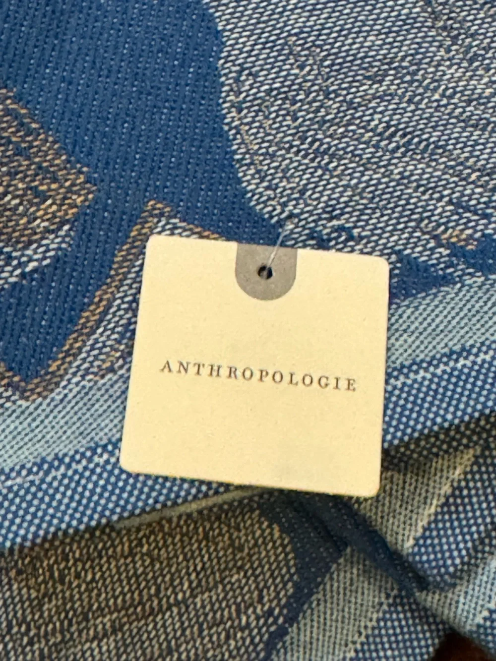 Anthropologie Blue Jacquard Artichoke Pattern Napkins - Set of 3